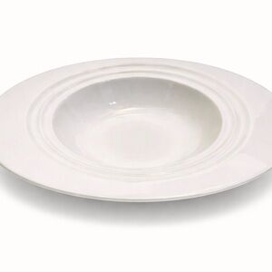 Bon Chef Fine Porcelain White Pasta Bowl Wide Rim Soup Bowl